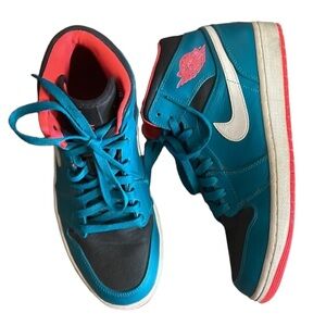 Air Jordan 1 mid infrared 23 tropical teal/black/white basketball sneake…